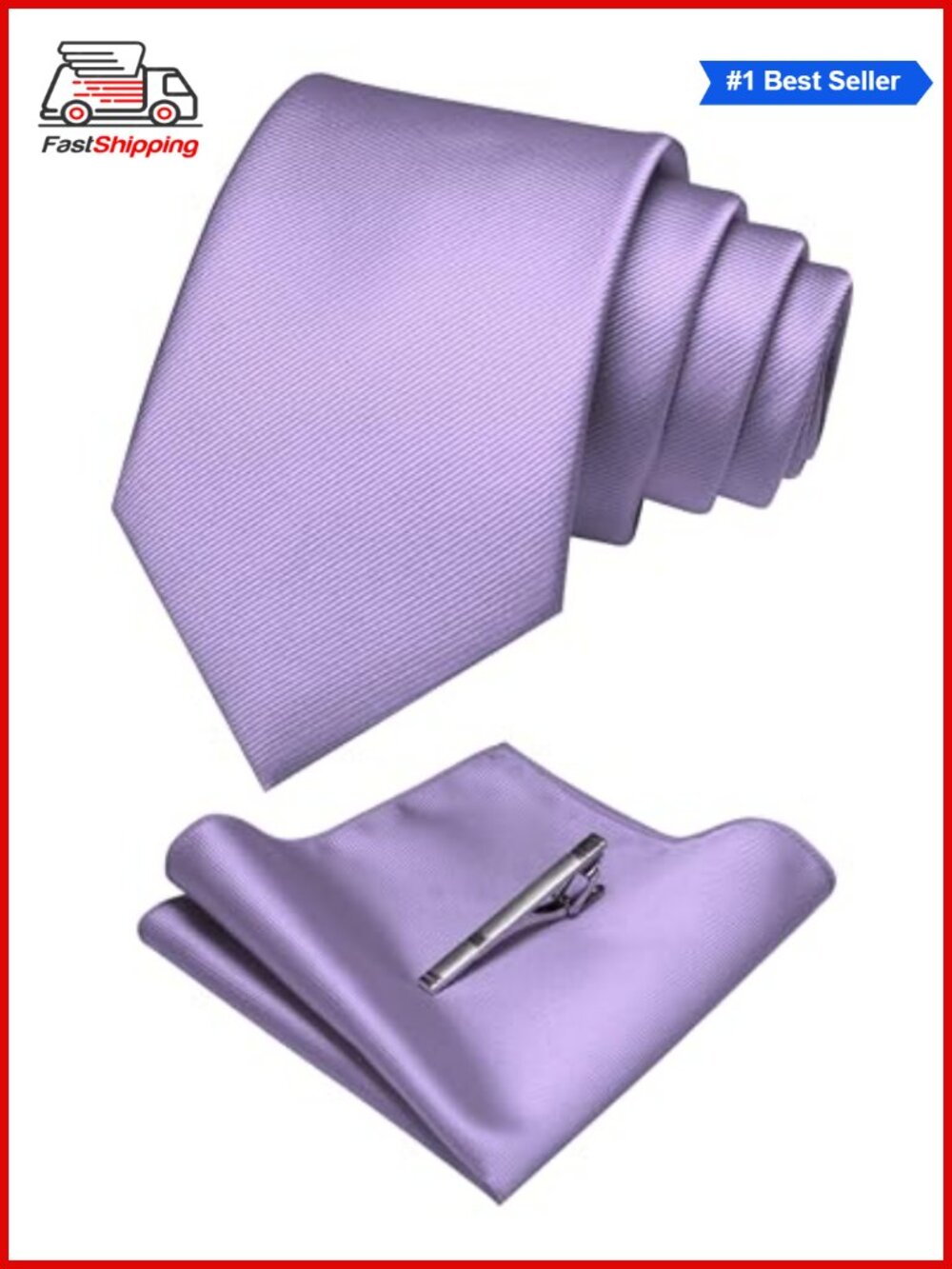 Jacquard Woven Silk Blend Necktie Pocket Square Tie Clip Set Formal
